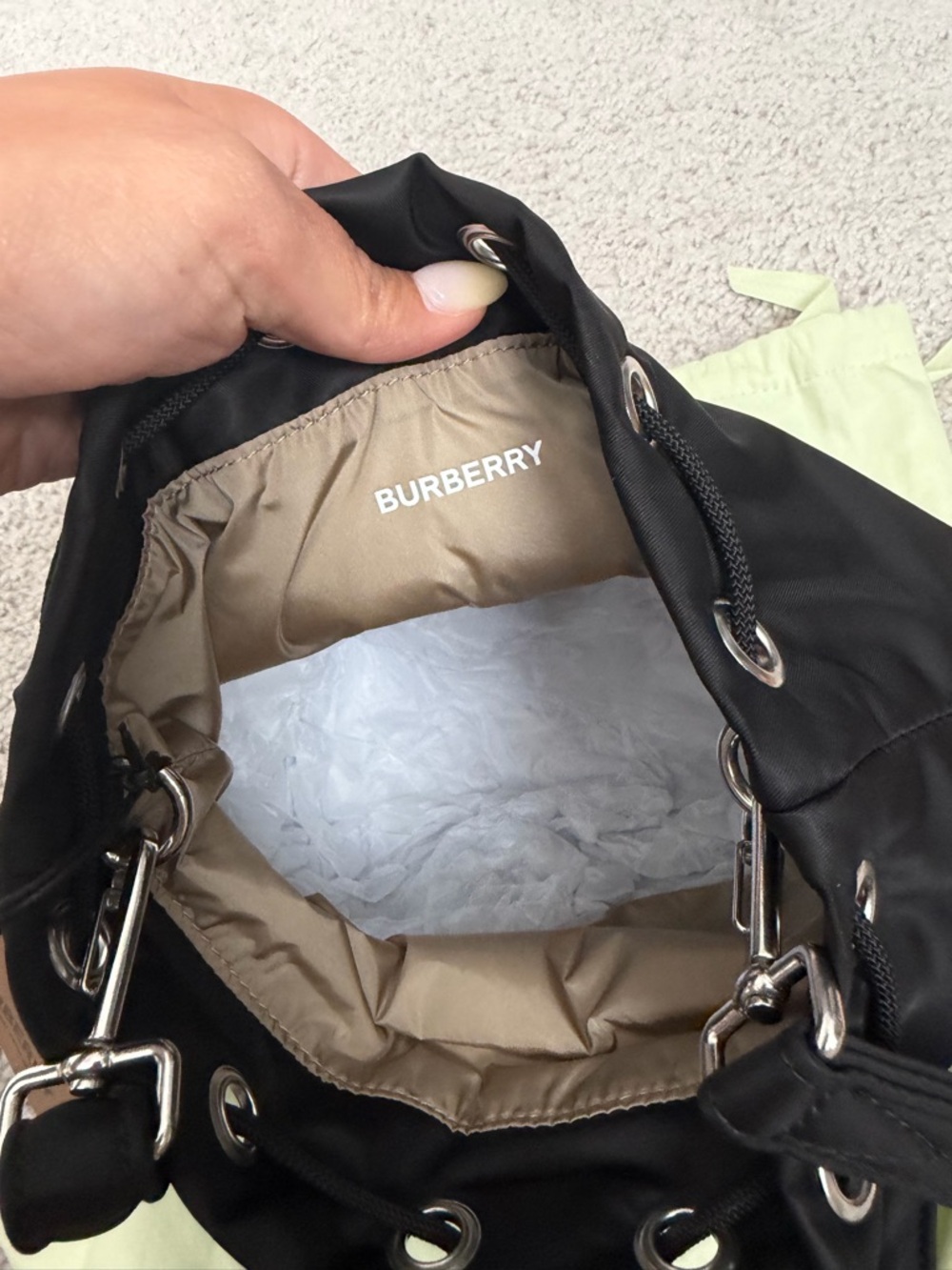 Burberry Nylon Black Bucket Bag! - Picture 6 of 7